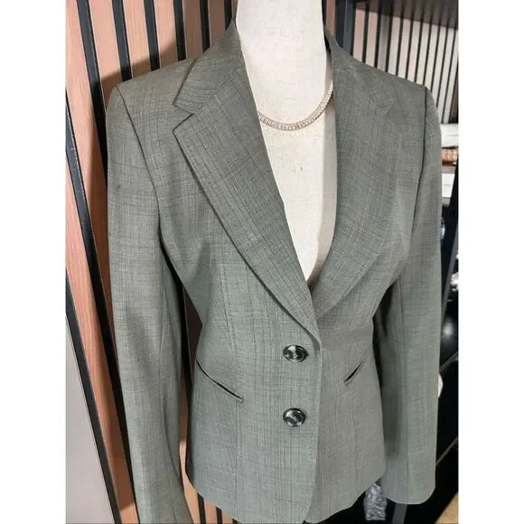 The limited perfect travel suit wool blend blazer size 4 color green - Picture 2 of 9